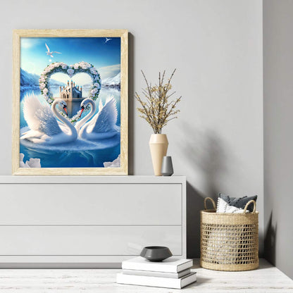 Romantic Fantasy Swan - Full Round Drill Diamond Painting 30*40CM