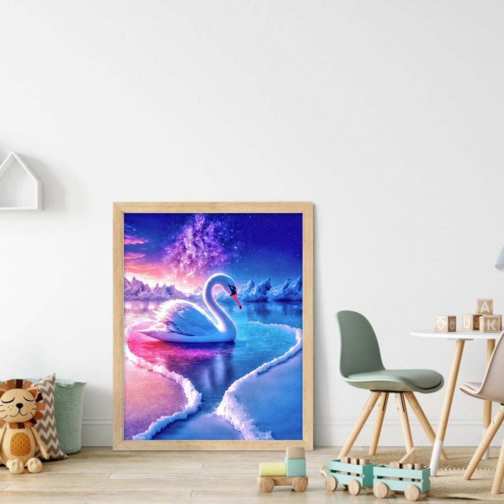 Romantic Fantasy Swan - Full Round Drill Diamond Painting 30*40CM
