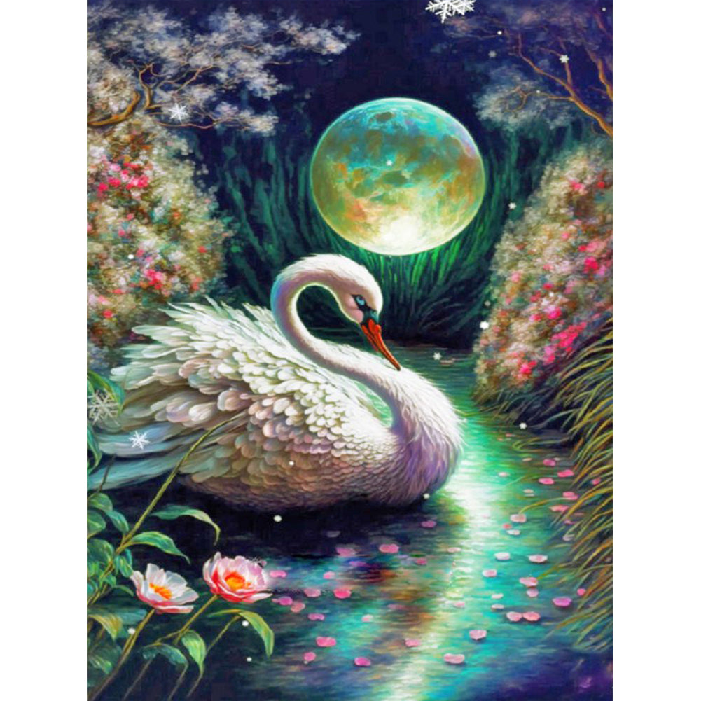 Romantic Fantasy Swan - Full Round Drill Diamond Painting 30*40CM