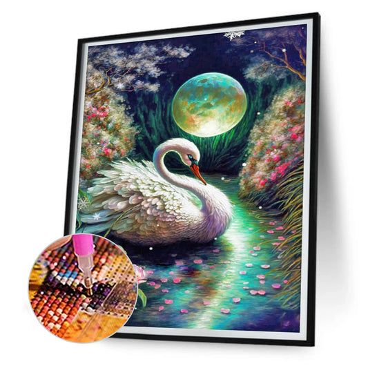 Romantic Fantasy Swan - Full Round Drill Diamond Painting 30*40CM