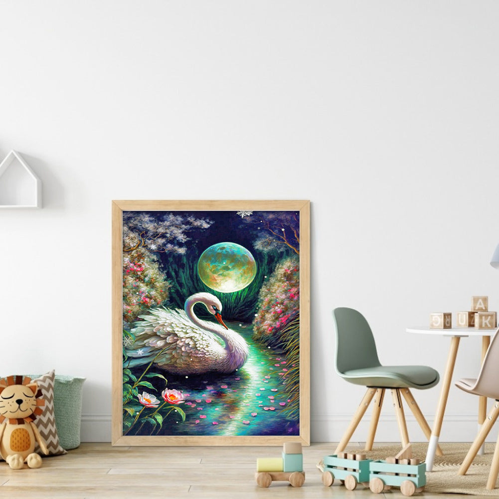 Romantic Fantasy Swan - Full Round Drill Diamond Painting 30*40CM