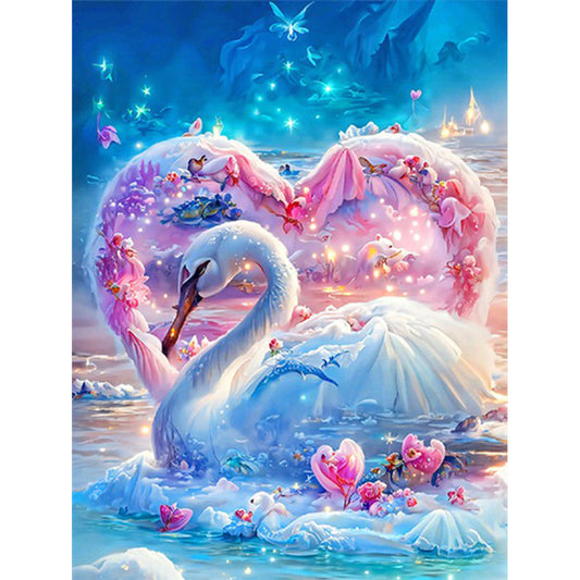 Romantic Fantasy Swan - Full Round Drill Diamond Painting 30*40CM