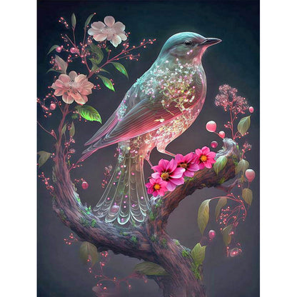 Bird On Dreamy Branch - Full Round Drill Diamond Painting 30*40CM