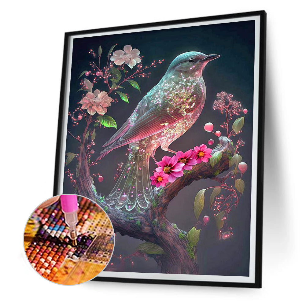 Bird On Dreamy Branch - Full Round Drill Diamond Painting 30*40CM