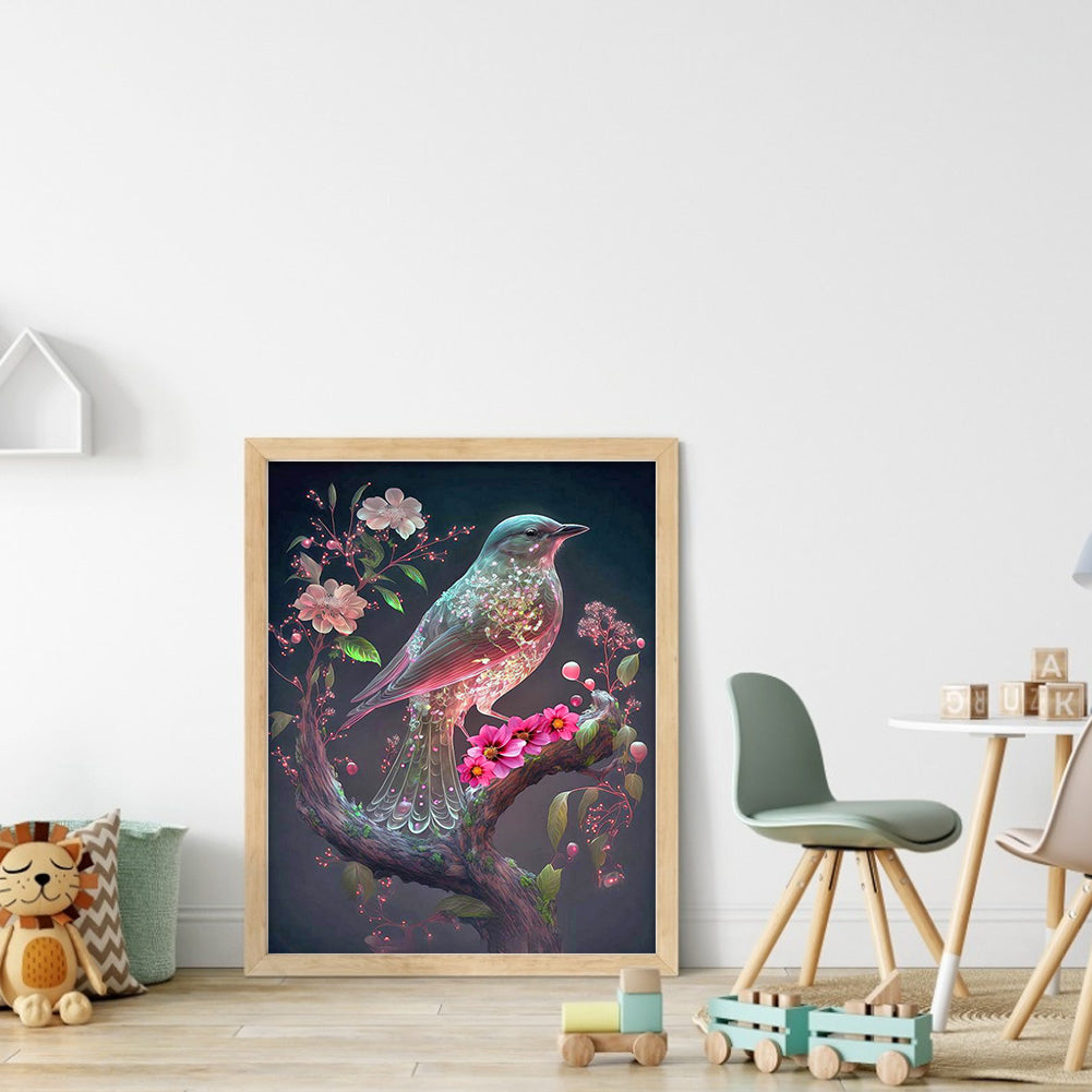 Bird On Dreamy Branch - Full Round Drill Diamond Painting 30*40CM