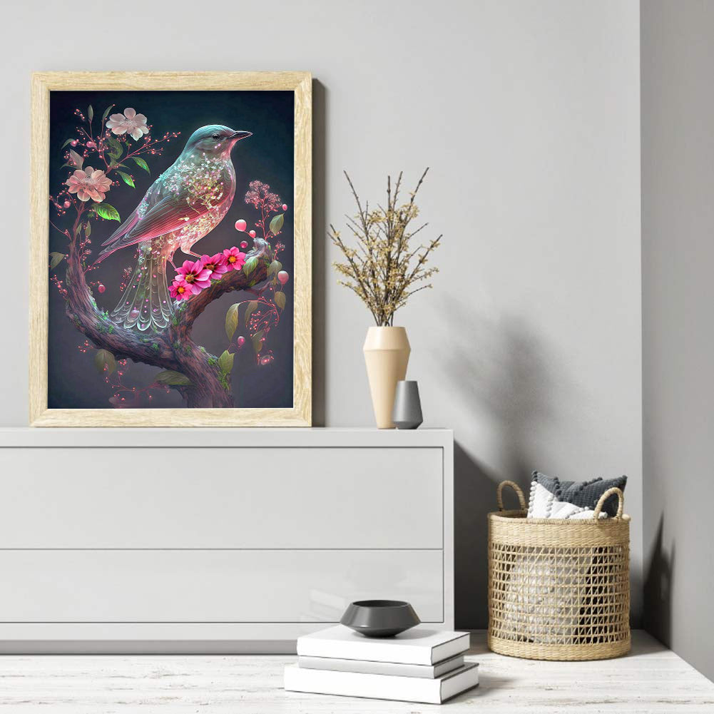 Bird On Dreamy Branch - Full Round Drill Diamond Painting 30*40CM