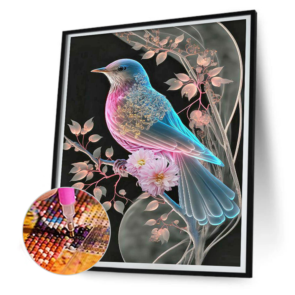 Bird On Dreamy Branch - Full Round Drill Diamond Painting 30*40CM