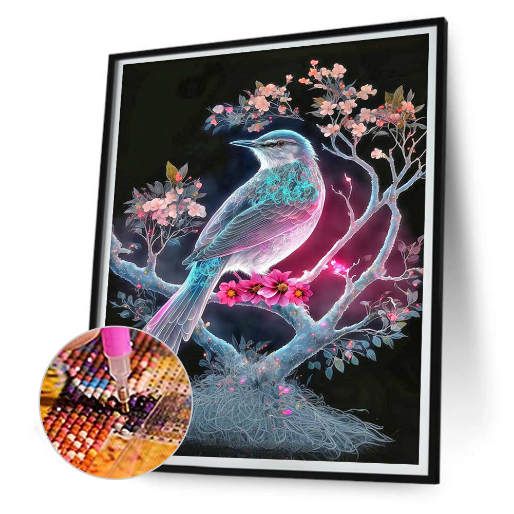 Bird On Dreamy Branch - Full Round Drill Diamond Painting 30*40CM