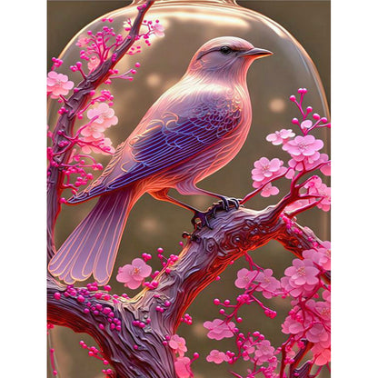 Bird On Dreamy Branch - Full Round Drill Diamond Painting 30*40CM