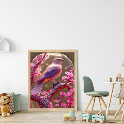 Bird On Dreamy Branch - Full Round Drill Diamond Painting 30*40CM