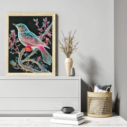 Bird On Dreamy Branch - Full Round Drill Diamond Painting 30*40CM