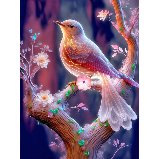 Bird On Dreamy Branch - Full Round Drill Diamond Painting 30*40CM