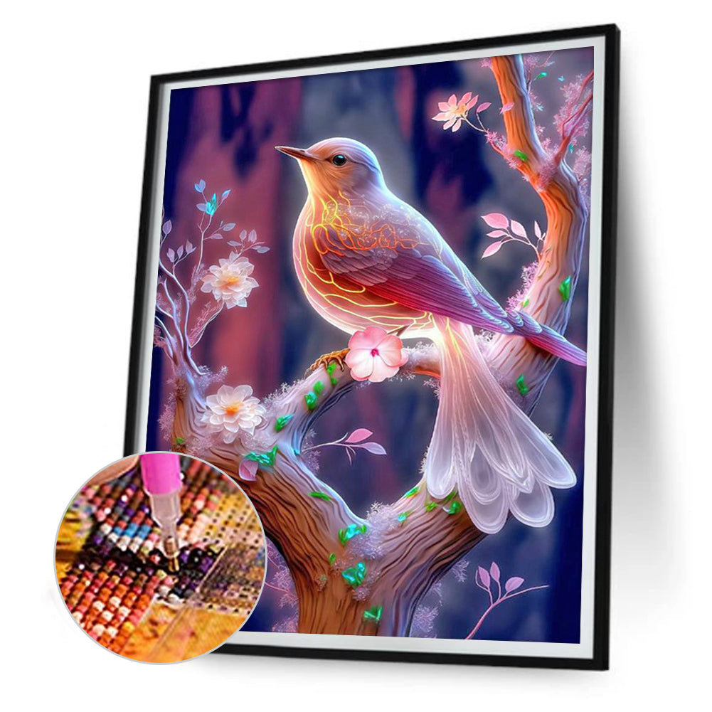 Bird On Dreamy Branch - Full Round Drill Diamond Painting 30*40CM