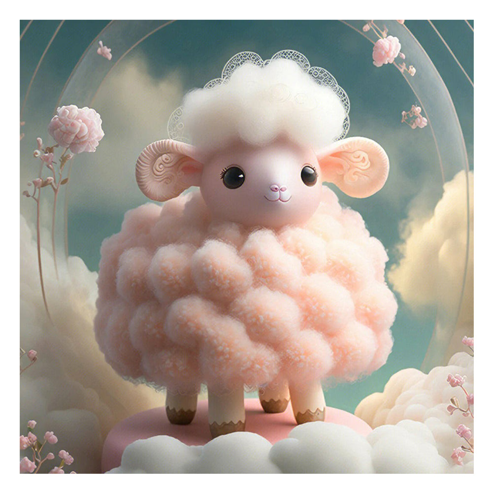 Dream Cotton Sheep - Full Round Drill Diamond Painting 30*30CM