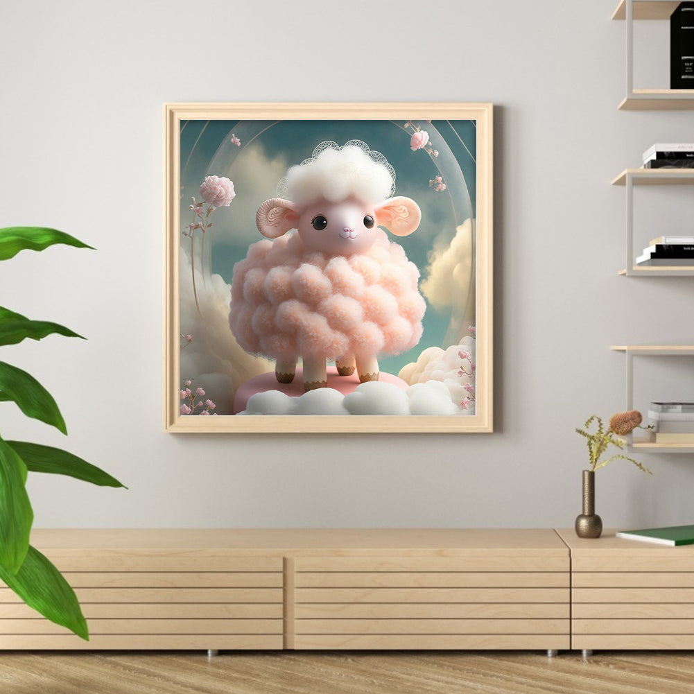 Dream Cotton Sheep - Full Round Drill Diamond Painting 30*30CM