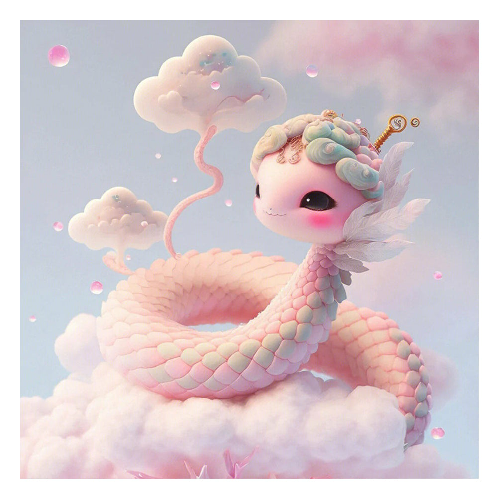 Fantasy Pink Snake - Full Round Drill Diamond Painting 30*30CM