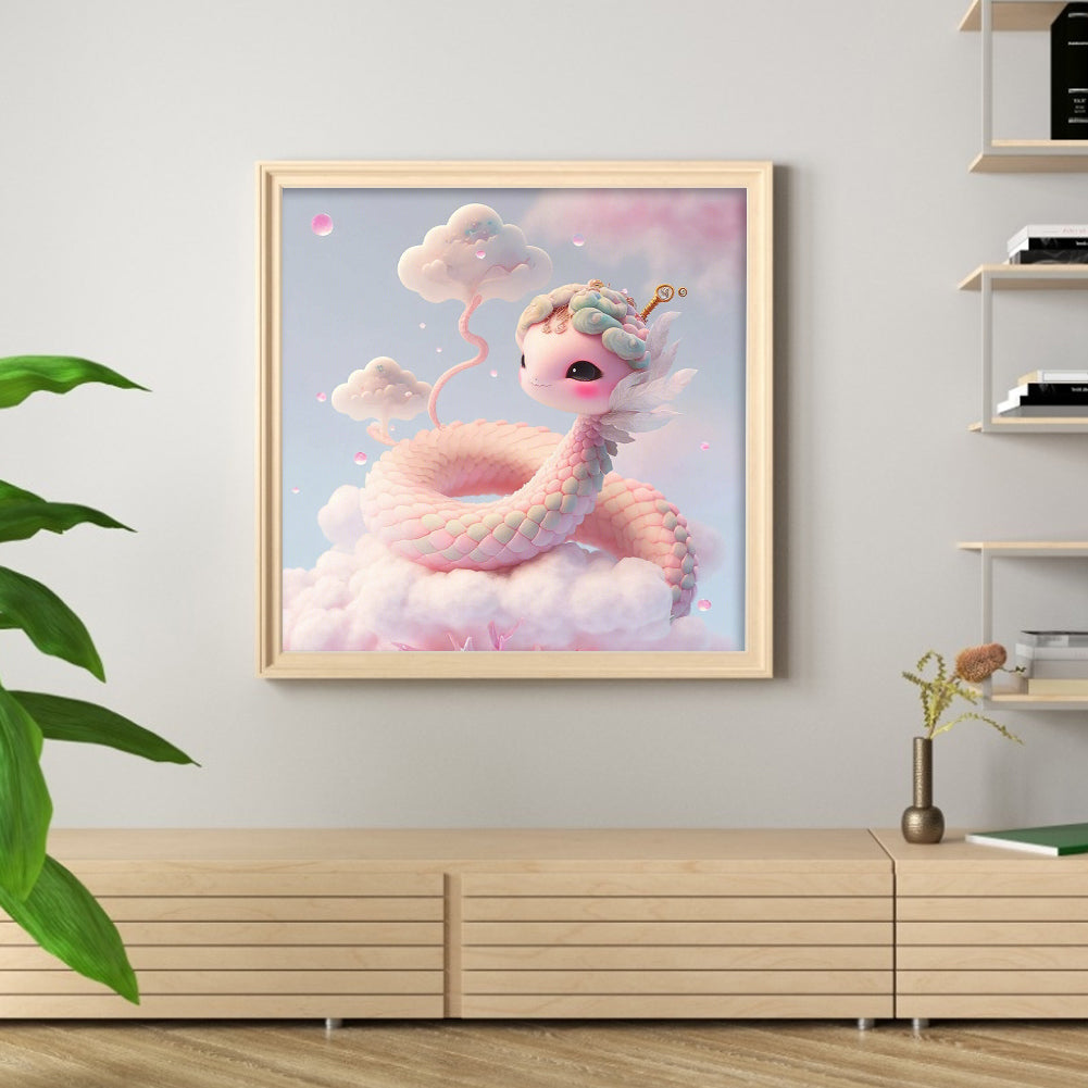 Fantasy Pink Snake - Full Round Drill Diamond Painting 30*30CM