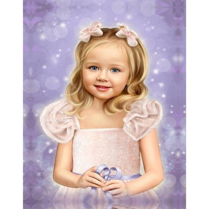 Cute Girl - Full Round Drill Diamond Painting 30*40CM