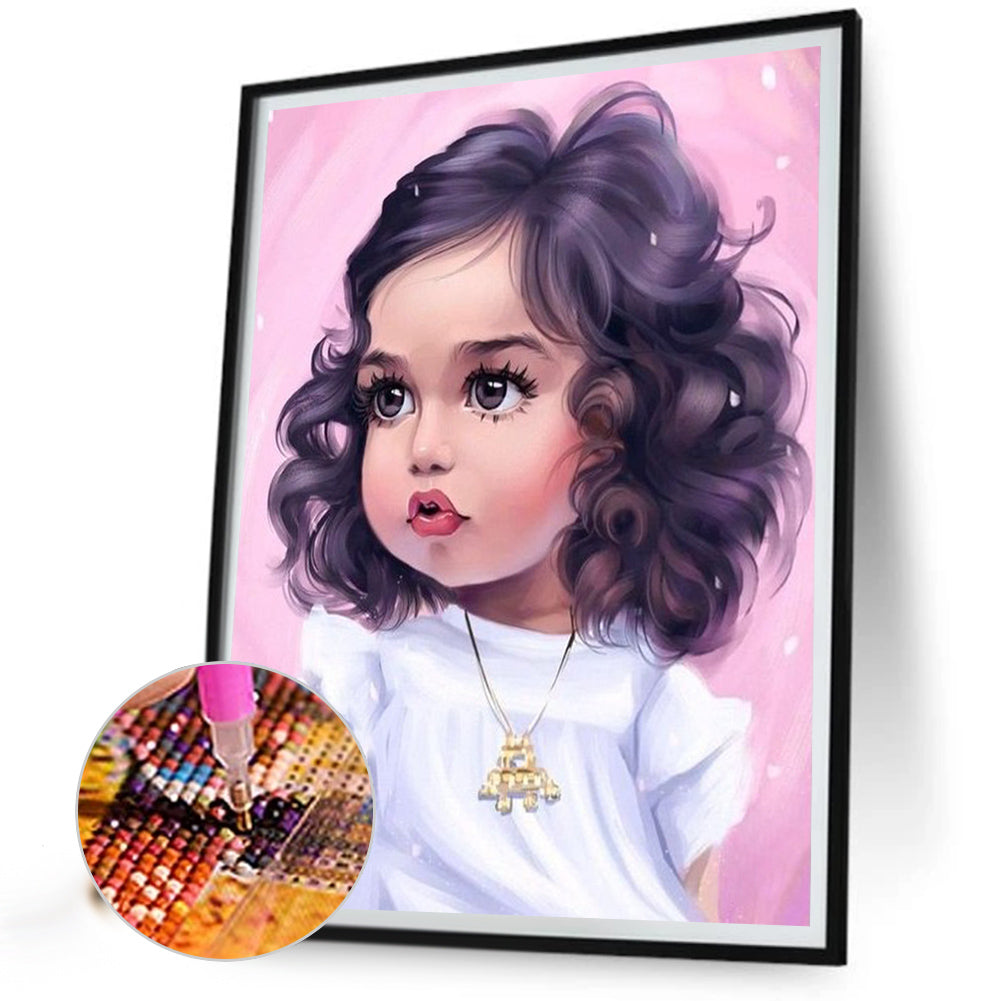 Cute Girl - Full Round Drill Diamond Painting 30*40CM