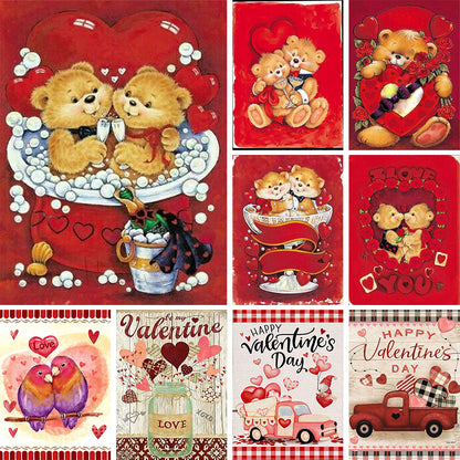 Love Valentine'S Day Bear - Full Round Drill Diamond Painting 30*40CM