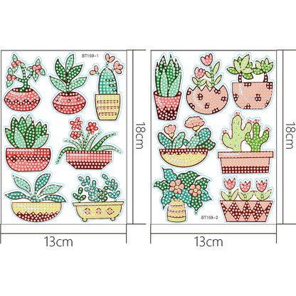 2pcs Dot Drill Sticker Cartoon Pattern DIY Art Craft for Kids Adult Gift Rewards