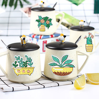 2pcs Dot Drill Sticker Cartoon Pattern DIY Art Craft for Kids Adult Gift Rewards