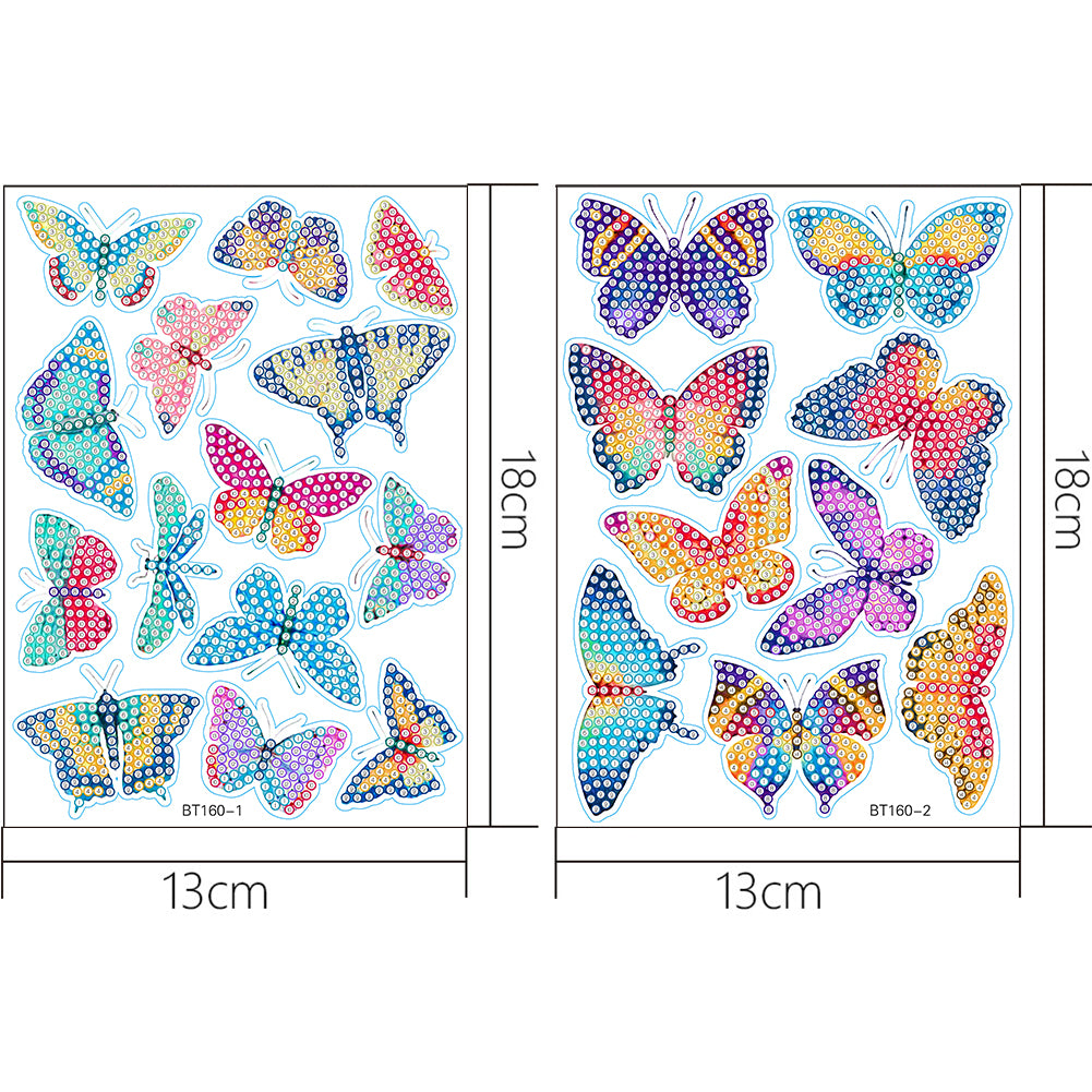 2pcs Dot Drill Sticker Cartoon Pattern DIY Art Craft for Kids Adult Gift Rewards