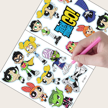 2pcs Dot Drill Sticker Cartoon Pattern DIY Art Craft for Kids Adult Gift Rewards