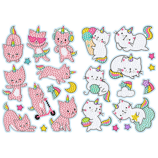 2pcs Dot Drill Sticker Cartoon Pattern DIY Art Craft for Kids Adult Gift Rewards