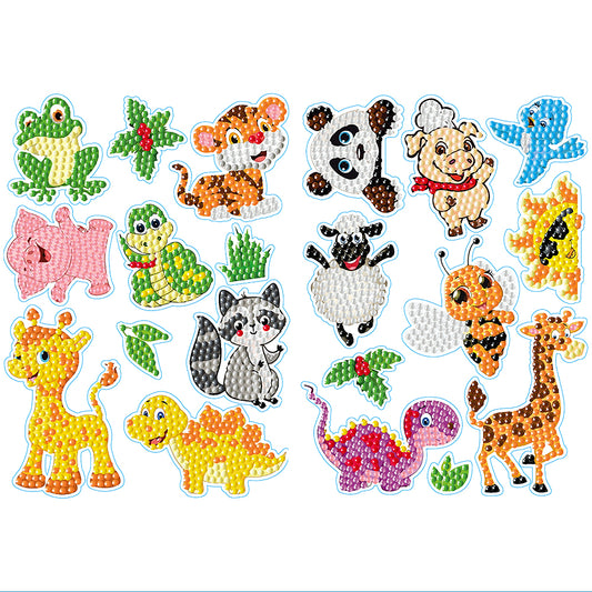 2pcs Dot Drill Sticker Cartoon Pattern DIY Art Craft for Kids Adult Gift Rewards