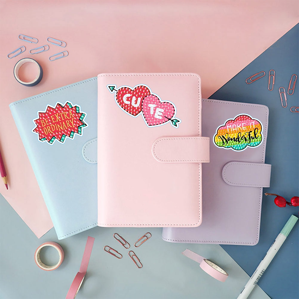 2pcs Dot Drill Sticker Cartoon Pattern DIY Art Craft for Kids Adult Gift Rewards