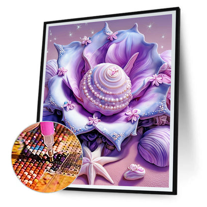 Purple Shell - Full Round Drill Diamond Painting 30*40CM