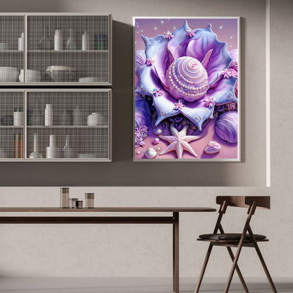 Purple Shell - Full Round Drill Diamond Painting 30*40CM