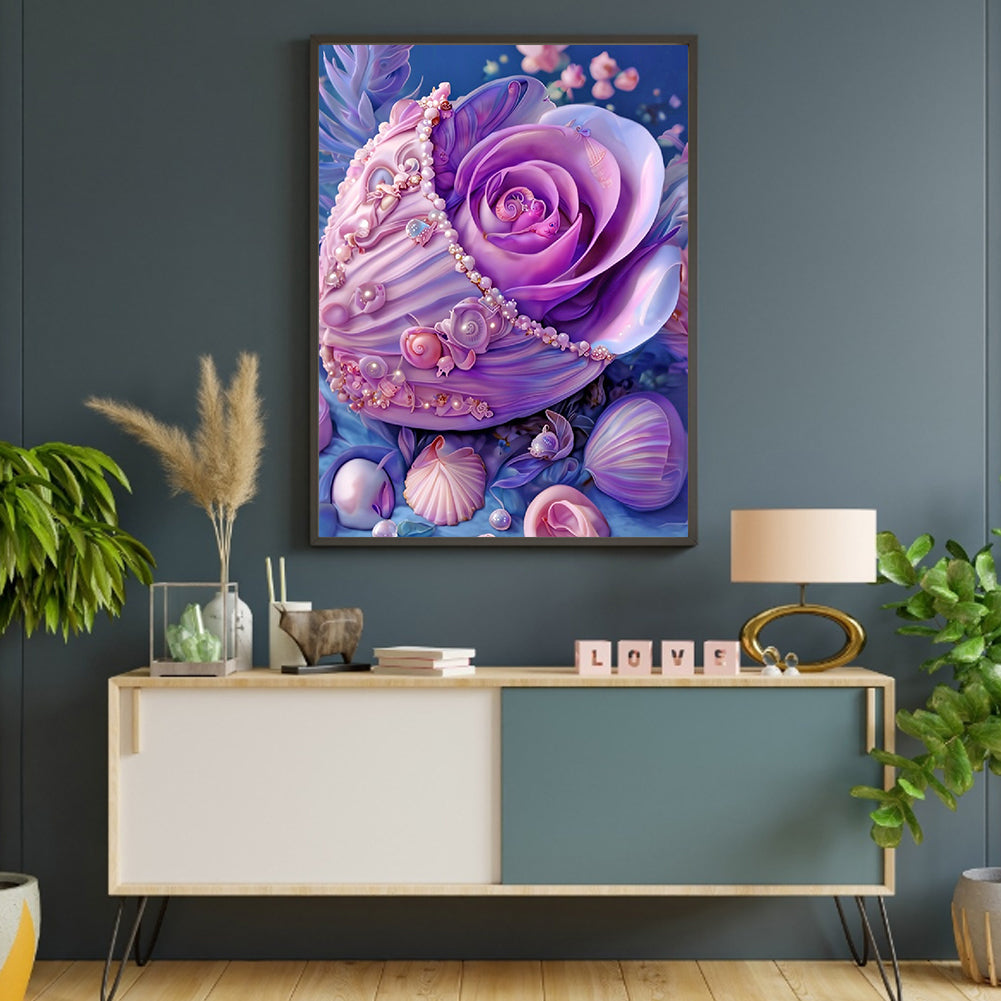 Purple Shell - Full Round Drill Diamond Painting 30*40CM