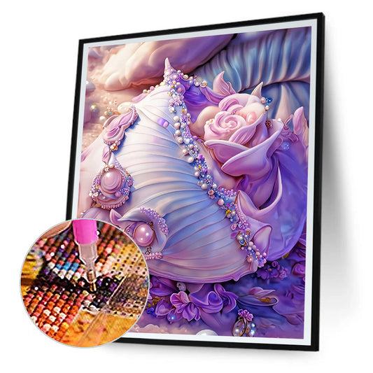 Purple Shell - Full Round Drill Diamond Painting 30*40CM