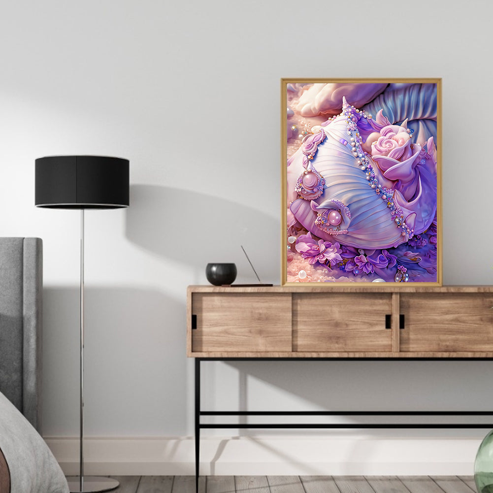 Purple Shell - Full Round Drill Diamond Painting 30*40CM