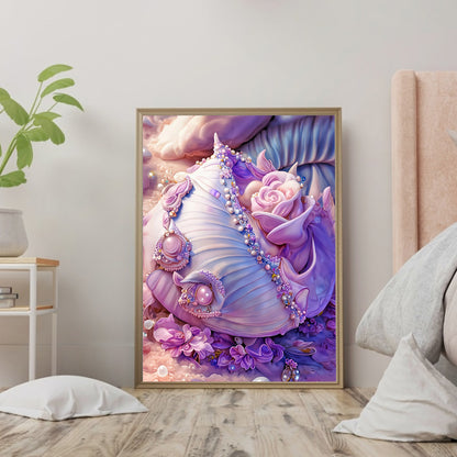 Purple Shell - Full Round Drill Diamond Painting 30*40CM