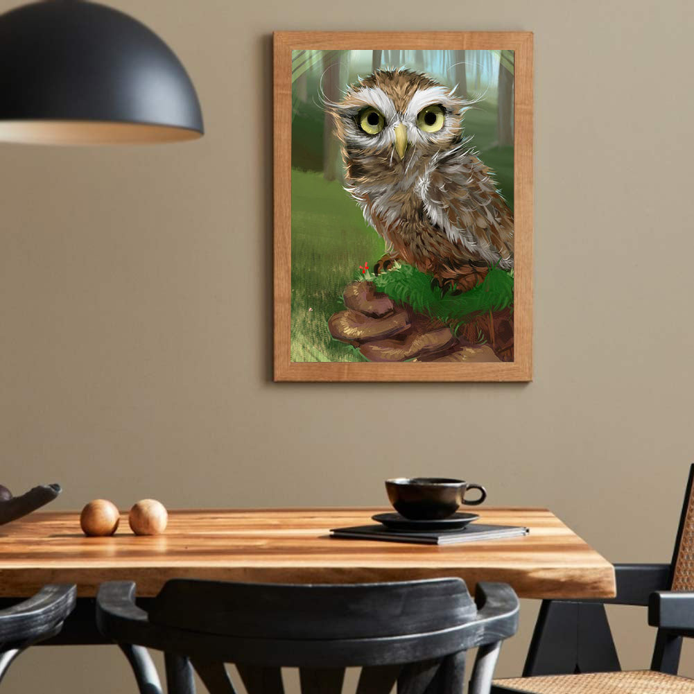 Owl - Full Round Drill Diamond Painting 30*40CM