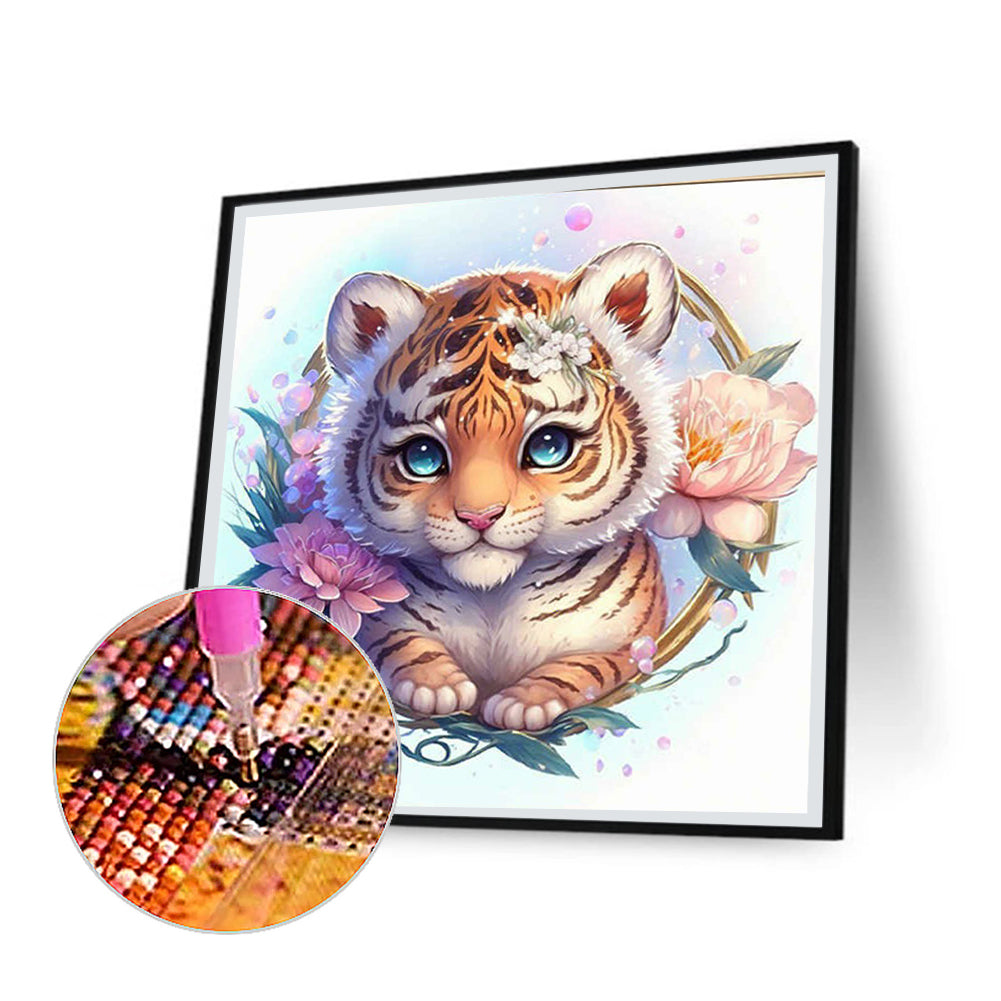 Tiger - Full Round Drill Diamond Painting 30*30CM