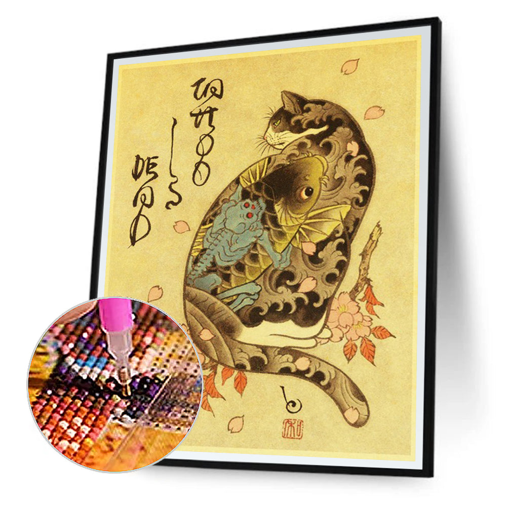 Samurai Cat - Full Round Drill Diamond Painting 40*50CM