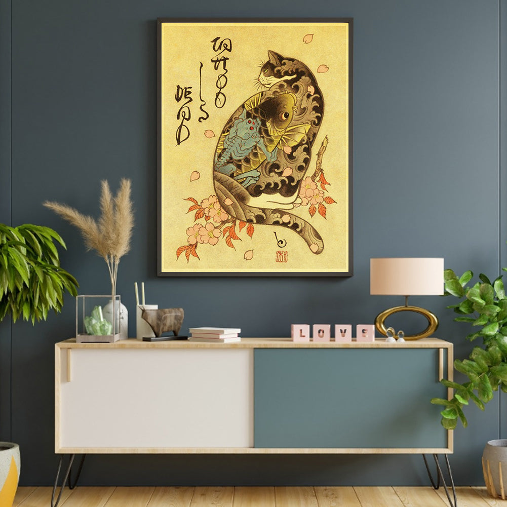 Samurai Cat - Full Round Drill Diamond Painting 40*50CM