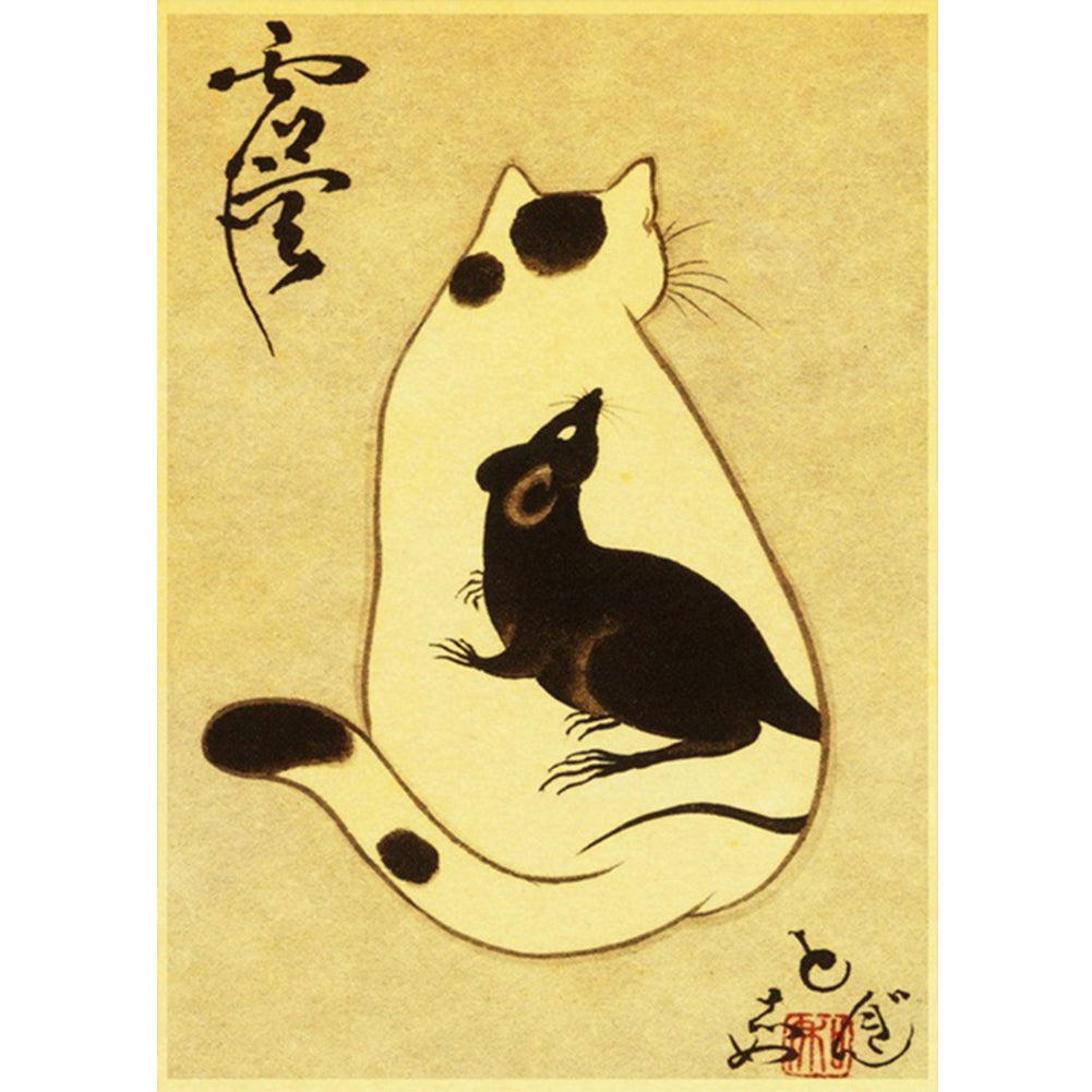 Samurai Cat - Full Round Drill Diamond Painting 40*50CM