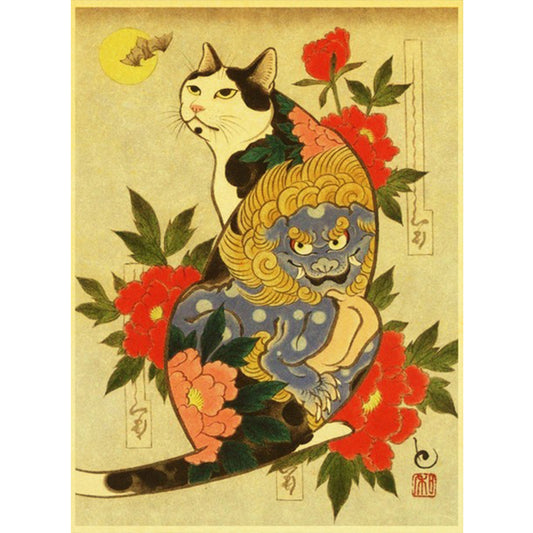 Samurai Cat - Full Round Drill Diamond Painting 40*50CM