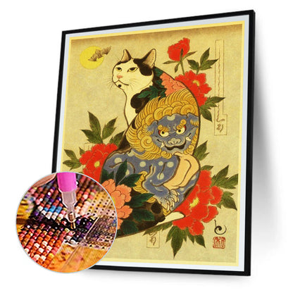 Samurai Cat - Full Round Drill Diamond Painting 40*50CM