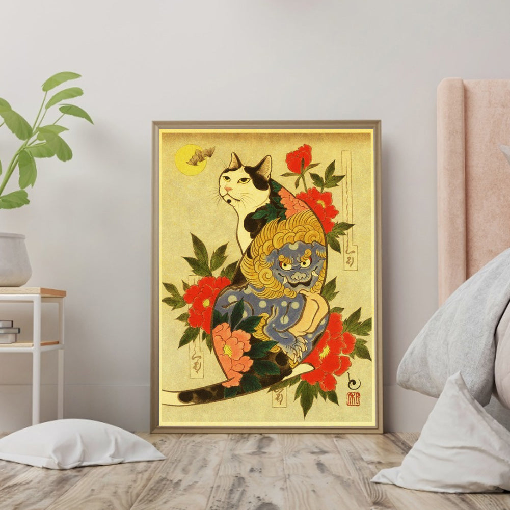 Samurai Cat - Full Round Drill Diamond Painting 40*50CM