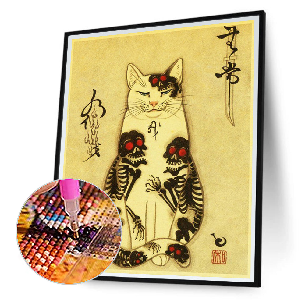 Samurai Cat - Full Round Drill Diamond Painting 40*50CM