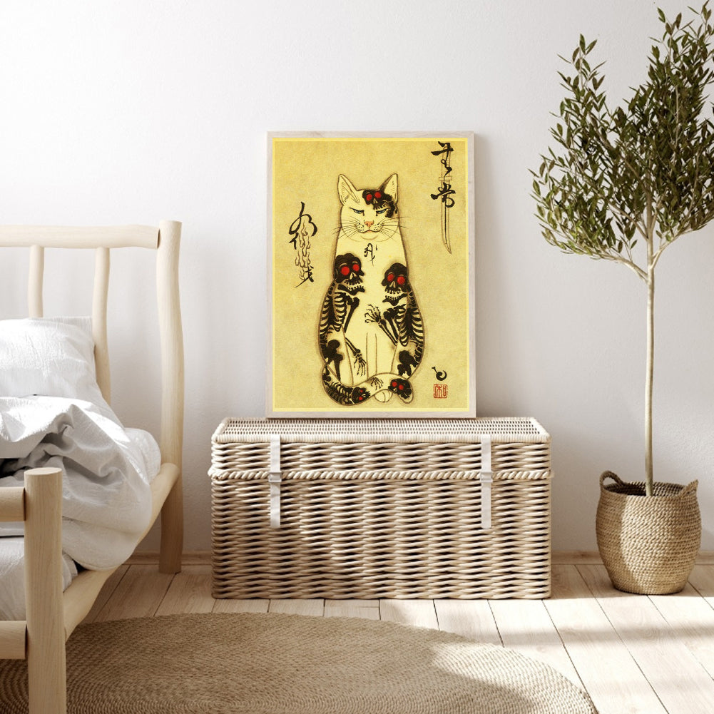 Samurai Cat - Full Round Drill Diamond Painting 40*50CM