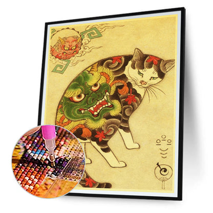 Samurai Cat - Full Round Drill Diamond Painting 40*50CM