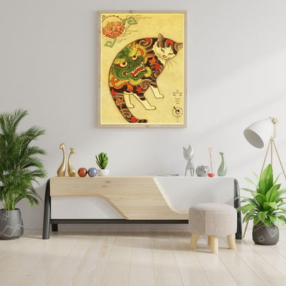 Samurai Cat - Full Round Drill Diamond Painting 40*50CM