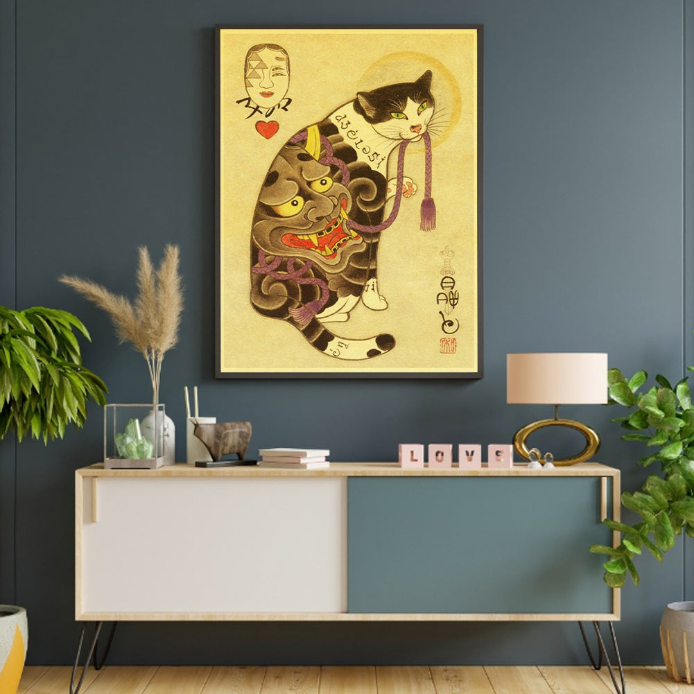 Samurai Cat - Full Round Drill Diamond Painting 40*50CM